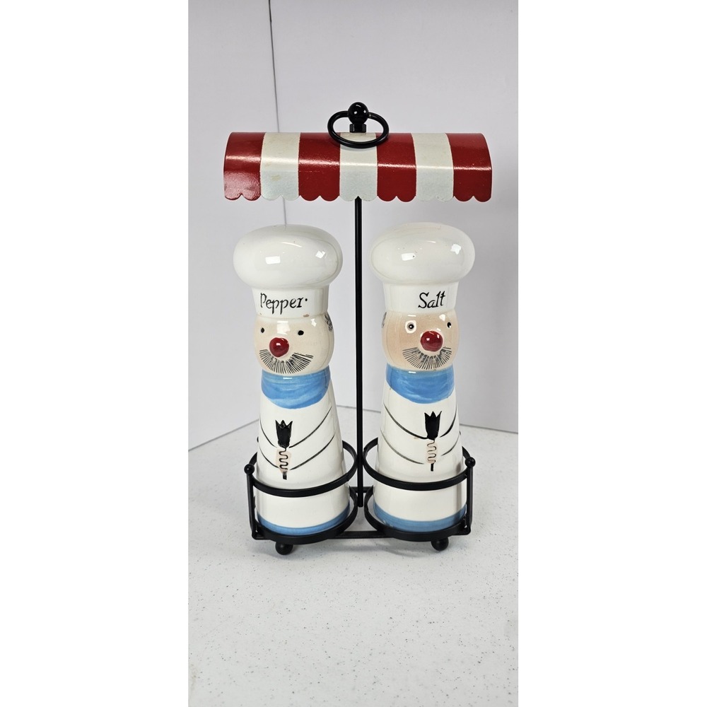 Davar Chef Set Of Large Salt & Pepper Shakers 1950s Kitsch Range Top